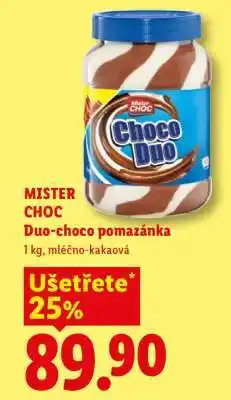 Lidl MISTER CHOC Duo-choco pomazánka nabídka