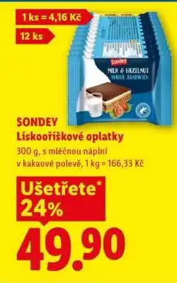 Lidl SONDEY LÍSKOOŘÍŠKOVÉ OPLATKY nabídka