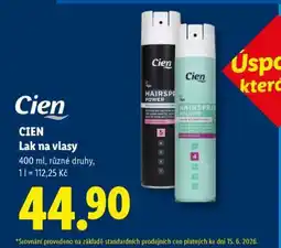 Lidl Cien LAK NA VLASY nabídka