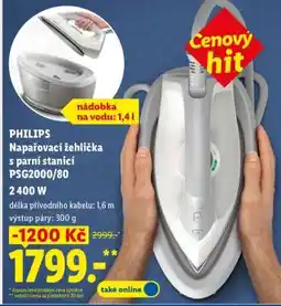 Lidl PHILIPS Napařovací žehlička s parní stanicí PSG2000/80 nabídka