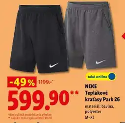 Lidl NIKE Teplákové kraťasy Park 26 nabídka