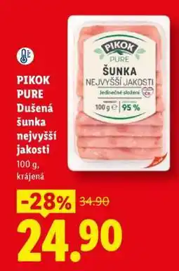 Lidl Pikok Pure Dušená šunka nejvyšší jakosti nabídka