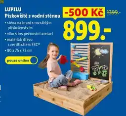 Lidl LUPILU Pískoviště s vodní stěnou nabídka