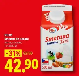 Lidl PILOS SMETANA KE ŠLEHÁNÍ nabídka