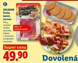 Lidl SOL&MAR Šunka jamón serrano nabídka