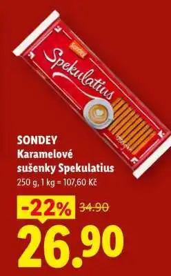 Lidl SONDEY Karamelové sušenky Spekulatius nabídka