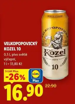 Lidl Velkopopovický Kozel 10 nabídka