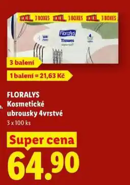 Lidl FLORALYS Kosmetické ubrousky 4vrstvé nabídka