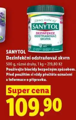 Lidl SANYTOL DEZINFEKČNÍ ODSTRAŇOVAČ SKVRN nabídka