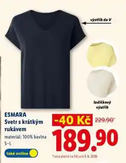 Lidl ESMARA Svetr s krátkým rukávem nabídka