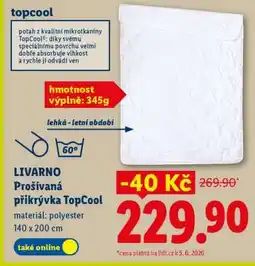Lidl LIVARNO Prošívaná přikrývka TopCool nabídka