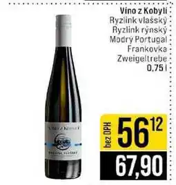 Jip Vino z Kobyli Ryzlink vlašský Ryzlink rýnský Modrý Portugal Frankovka Zweigeltrebe nabídka