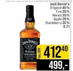 Jip Jack Daniel's Original 40% Fire 35% Honey 35% Apple 35% Blackberry 35% nabídka