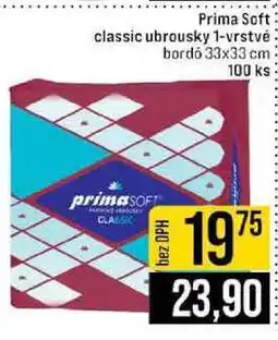 Jip Prima Soft classic ubrousky 1-vrstvé bordó 33x33 cm 100 ks nabídka