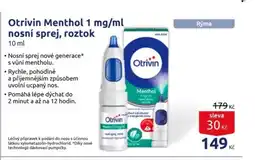 Benu Otrivin Menthol 1 mg/ml nosní sprej, roztok nabídka