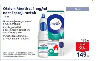 Otrivin Menthol 1 mg/ml nosní sprej, roztok