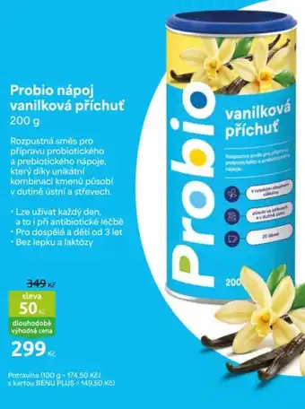 Benu Probio nápoj vanilková příchuť nabídka