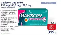 Benu Gaviscon Duo Efekt 250 mg/106,5 mg/187,5 mg nabídka