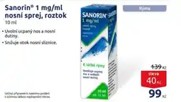 Benu SanorinⓇ 1 mg/ml nosní sprej, roztok nabídka