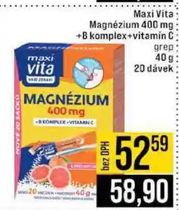Jip Maxi Vita Magnézium 400 mg +B komplex+vitamín C 40 grep 20 dávek nabídka