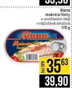 Jip Giana makrela filety vrostlinném oleji v rajčatové omáčce nabídka
