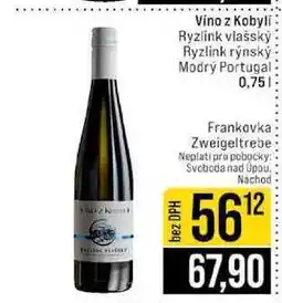Jip Vino z Kobyli Ryzlink vlašský Ryzlink rýnský Modrý Portugal nabídka
