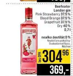 Jip Beefeater London gin Pink Strawberry 37.5% Blood Orange 37,5% Grapefruit 37.5% Dry 40% nabídka