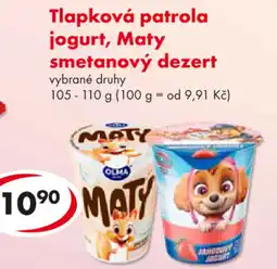 CBA Tlapková patrola jogurt, Maty smetanový dezert nabídka
