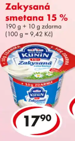 CBA KUNIN Zakysaná smetana 15% nabídka