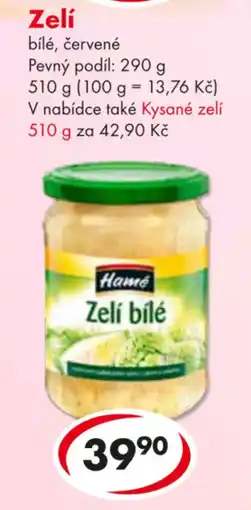 CBA Hame Zelí nabídka