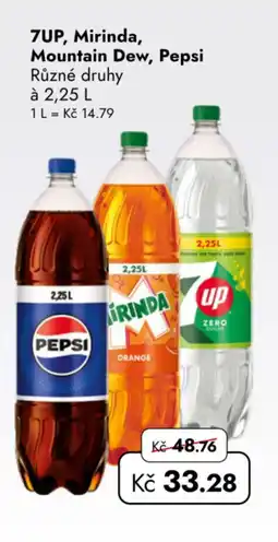 TRAVEL FREE 7UP, Mirinda, Mountain Dew, Pepsi nabídka