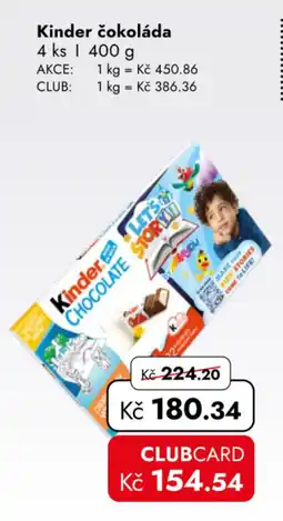 TRAVEL FREE Kinder čokoláda nabídka