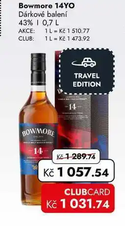 TRAVEL FREE Bowmore 14YO Dárkové balení 43% | nabídka
