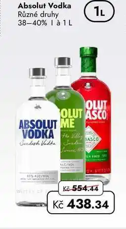 TRAVEL FREE Absolut Vodka Různé druhy 38-40% à nabídka