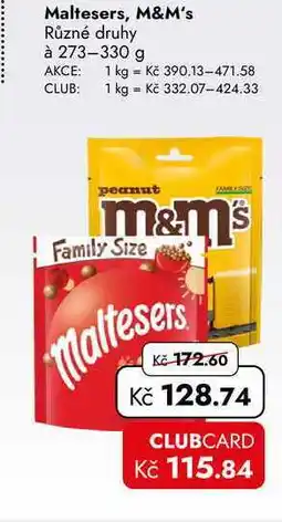 TRAVEL FREE Maltesers, M&M's Různé druhy à nabídka