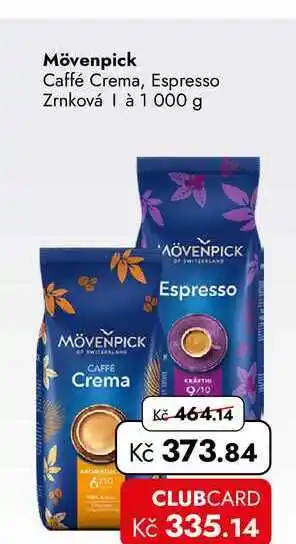 TRAVEL FREE Mövenpick Caffé Crema, Espresso Zrnková à nabídka