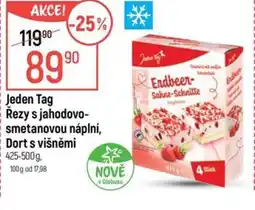 Globus Jeden Tag Řezy s jahodovo- smetanovou náplní, Dort s višněmi nabídka