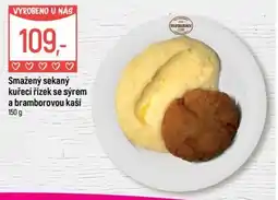 Globus Smažený sekaný kuřecí řízek se sýrem a bramborovou kaší nabídka