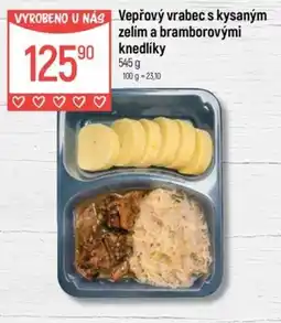 Globus Vepřový vrabec s kysaným zelím a bramborovými knedlíky nabídka