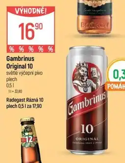 Globus GAMBRINUS Original 10 nabídka