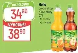 Globus Hello ovocný sirup nabídka