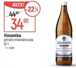 Globus Vincentka přírodní minerální voda nabídka