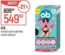 Globus O.B. menstruační kalhotky různé velikosti nabídka
