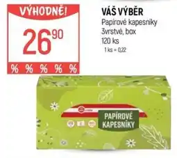 Globus VÁŠ VÝBĚR Papírové kapesníky 3vrstvé, box nabídka