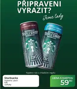 Tamda Foods Starbucks Tripleshot plech nabídka