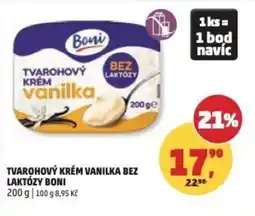 Penny Market Tvarohový krém vanilka bez laktózy boni nabídka