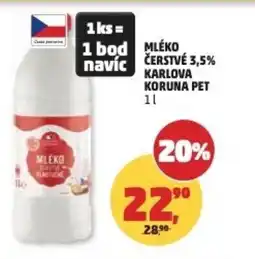 Penny Market MLÉKO ČERSTVÉ 3,5% KARLOVA KORUNA PET nabídka