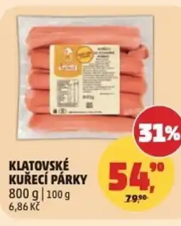 Penny Market Klatovské kuřecí párky nabídka