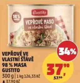 Penny Market Vepřové ve vlastní šťávě 98% masa gustito nabídka