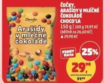 Penny Market Čočky, arašídy v mléčné čokoládě choco'la nabídka